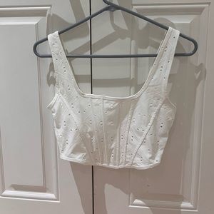 Zara white flowery corset top